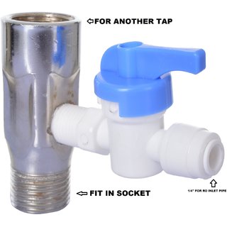 Steel Inlet Ball Valve DV Set 1/4 With Plastic Connector for Connection of  Water Purifiers For Raw Water